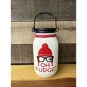 a christmas story oh fudge glass mason jar lamtern candle holder
